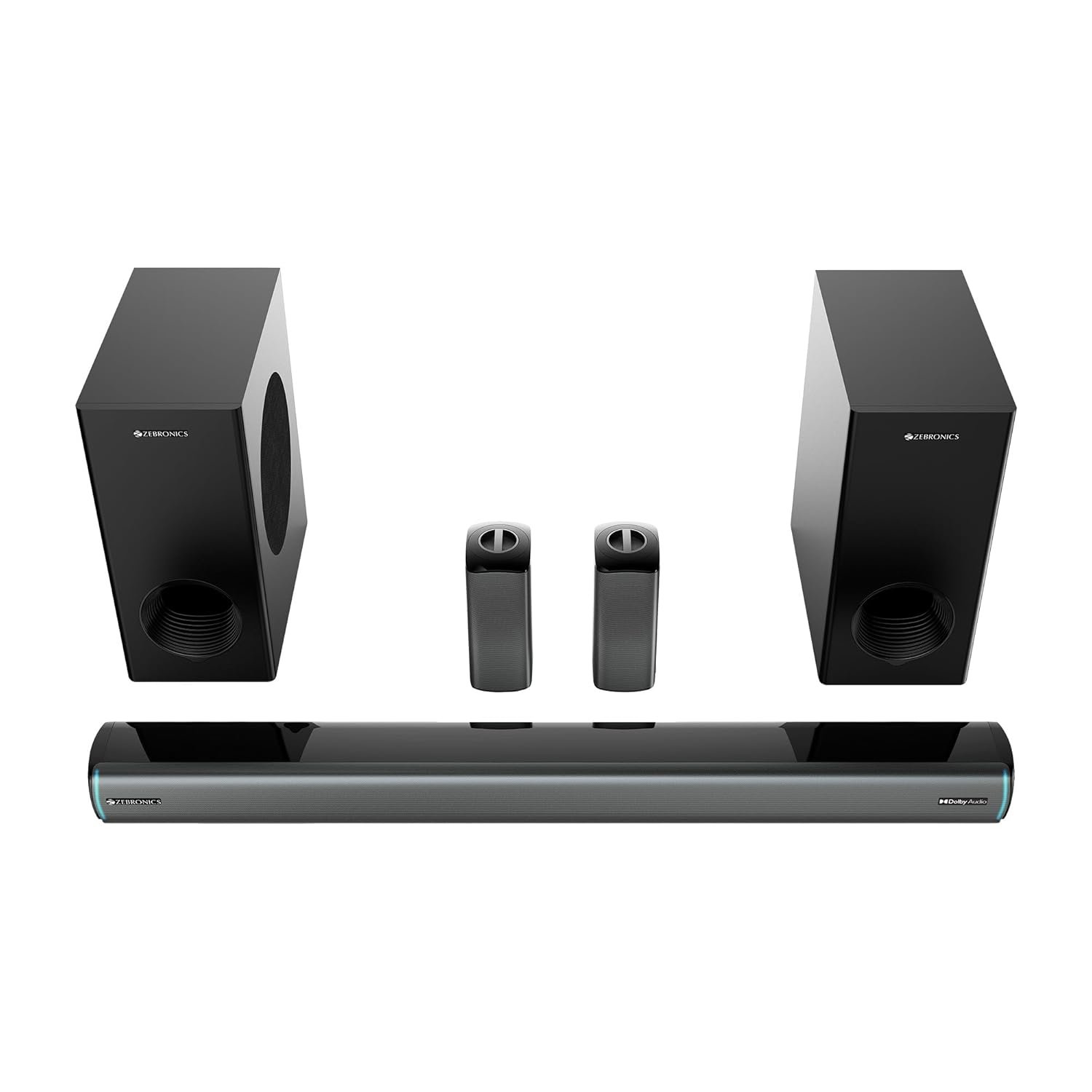 ZEBRONICS Juke bar 9550 pro 5.2 Soundbar (625 Watts), Dolby Audio, Dual Wireless Subwoofer &amp; Satellite, BT v5.3, HDMI ARC, Optical, Powerful Bass, RGB LED Lights, Wall Mountable - View 3