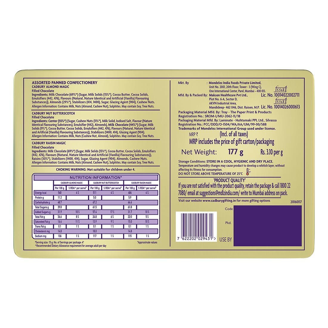 Big Pack - Cadbury Celebrations Premium Selections Chocolates Gift Pack 268 G &amp; Happilo Natural Premium Californian Almonds, 200G, 468 Gram - View 2