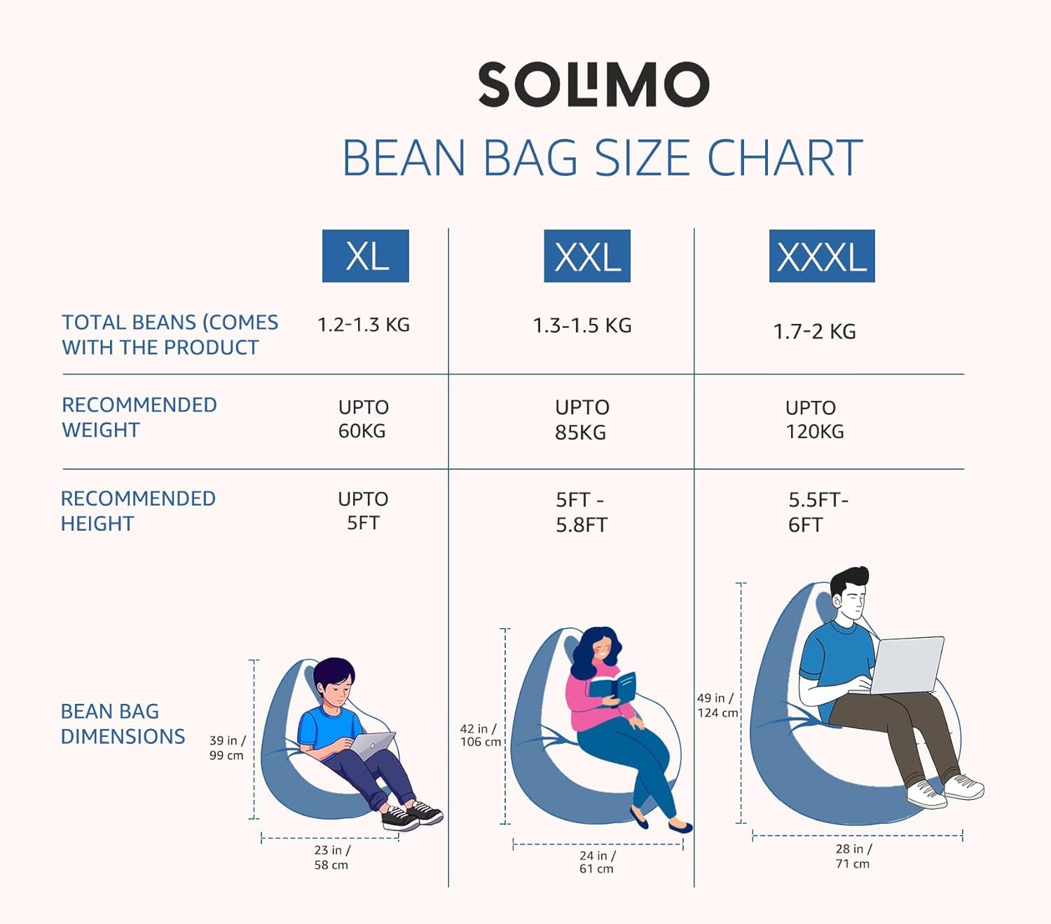 Amazon Brand Solimo Premium Faux Leather Bean Bag, Filled with Beans | Capacity: Upto 6 Ft Height, 120 KG Weight | 3XL | Black and Brown - View 5