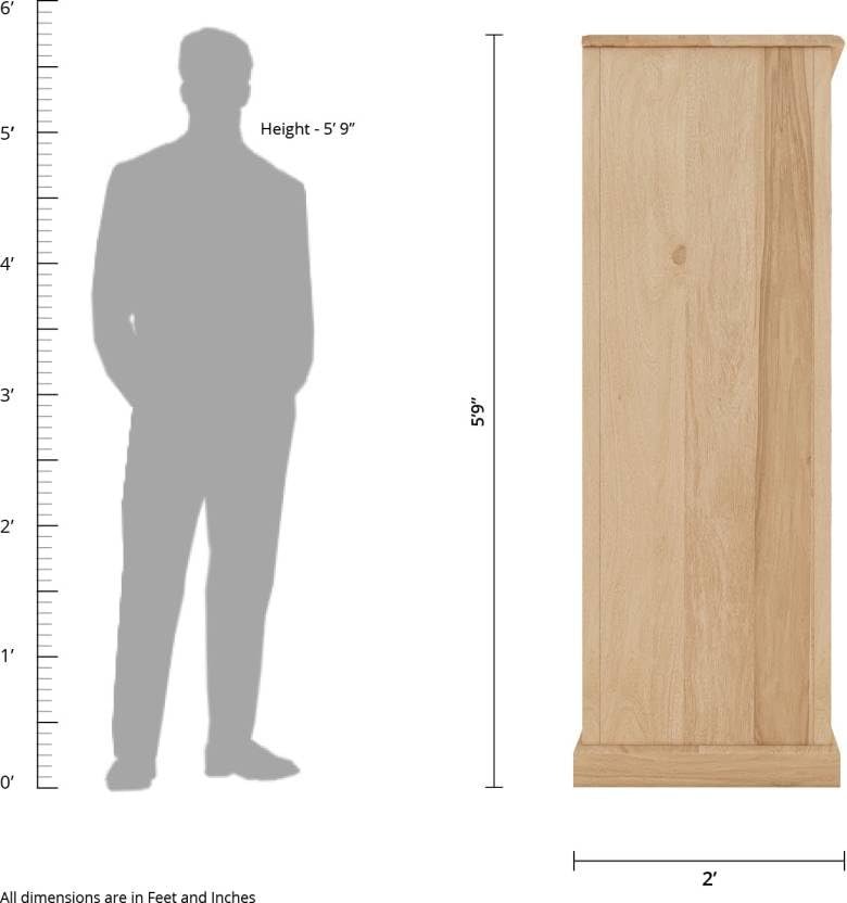 The Attic Jodhpur Carving Wardrobe|Solid Wood Multiple Utility Storage| Clothes Organizer|Wardrobe for Clothes Wooden, almirah for Clothes Wooden|Natural + White Matte Finish - View 4