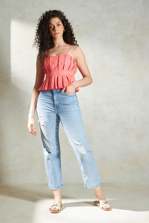 Saleisha 100% Cotton Crop Top - View 7