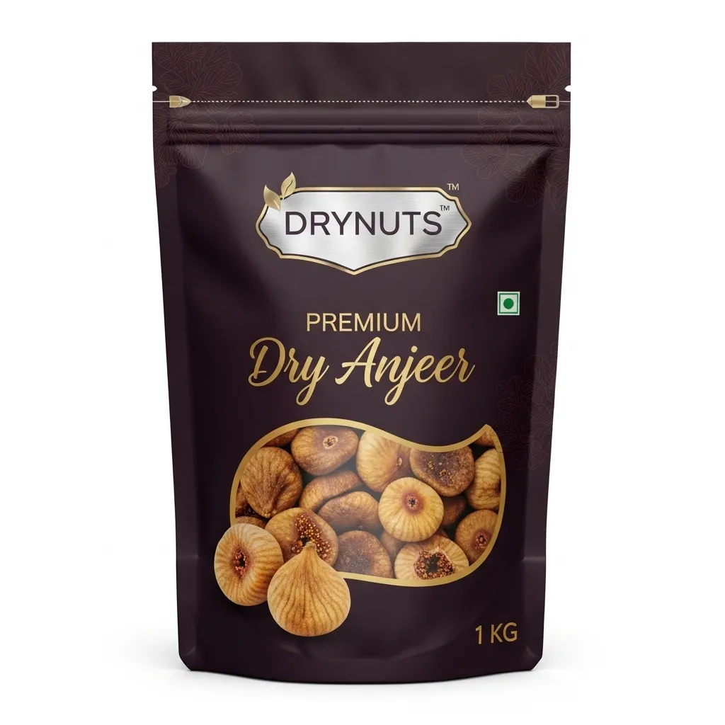 DRYNUTS Premium Dry Anjeer (Dried Figs) - 1 KG | Naturally Sweet, Soft & Chewy | Rich in Dietary Fiber for Digestion | Resealable Pouch