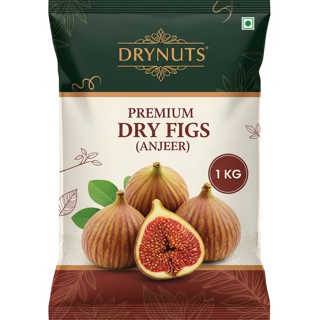 DRYNUTS Premium Dry Figs (Anjeer) - 1 KG | All-Natural, Soft & Sweet | Rich in Fiber, Calcium & Iron | Healthy Superfood