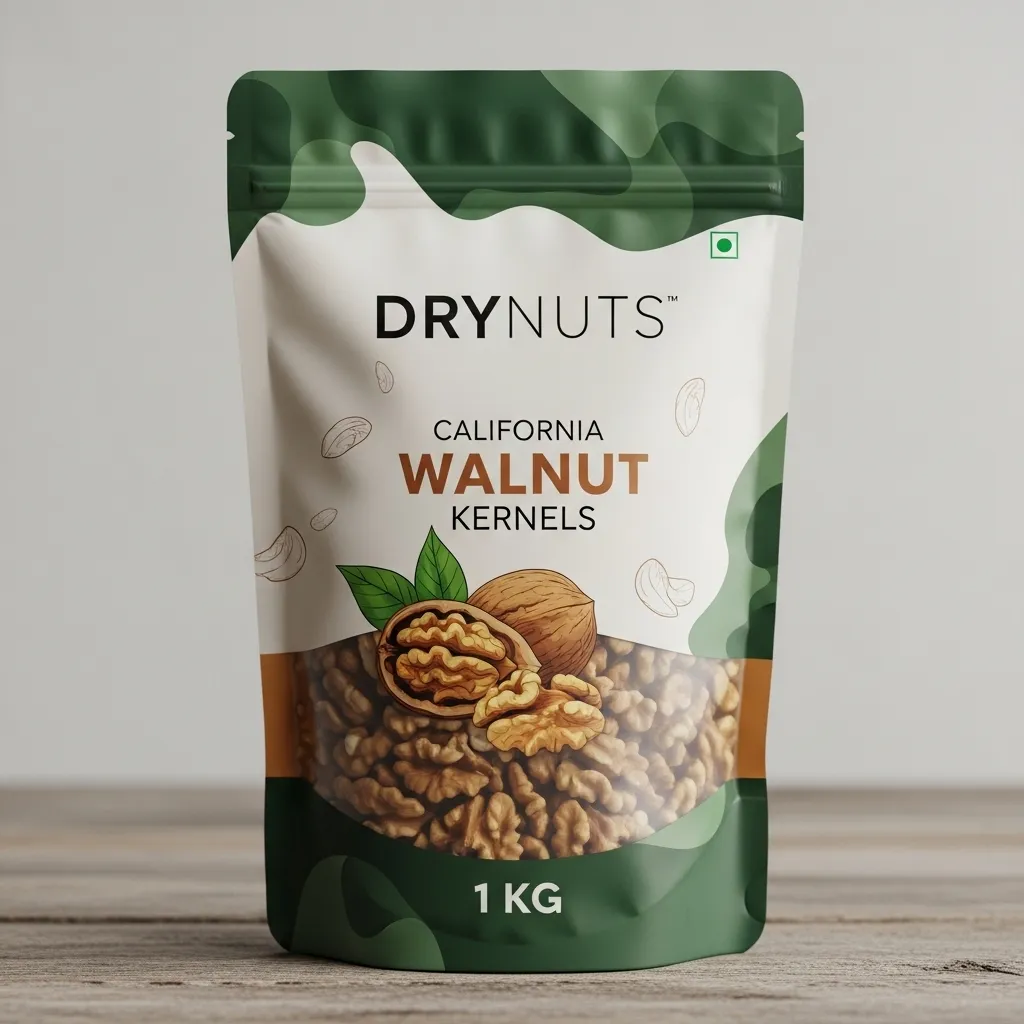 DRYNUTS Premium California Walnut Kernels - 1 KG | Raw & Natural Akhrot Giri | Rich in Omega-3 & Antioxidants | Brain Superfood